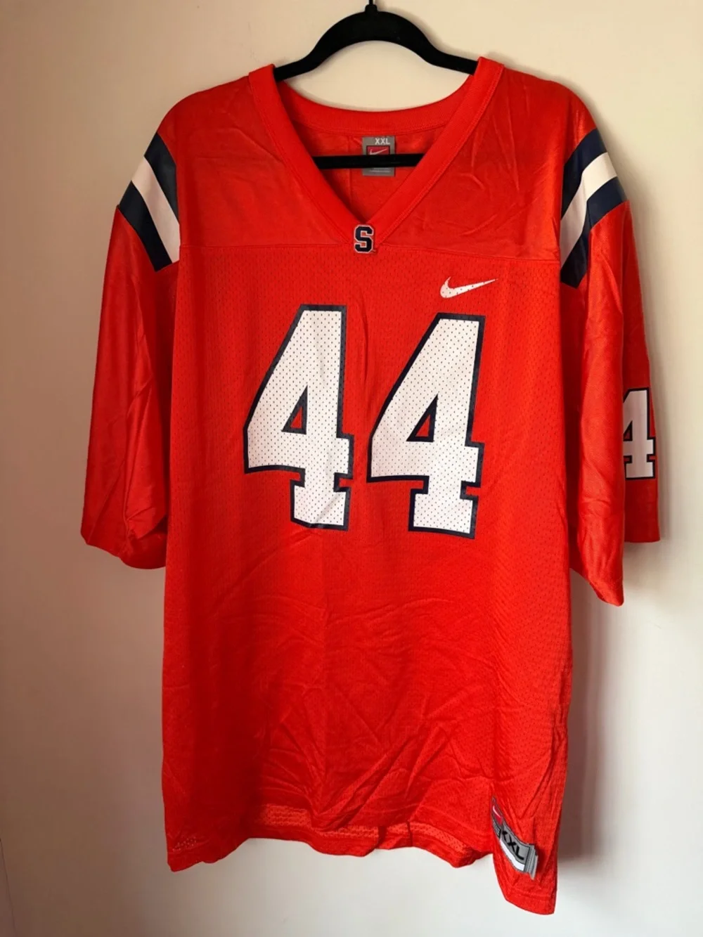 Nike Men’s Orange Football Jersey #44 with Navy & White Accents - Picture 1 of 11